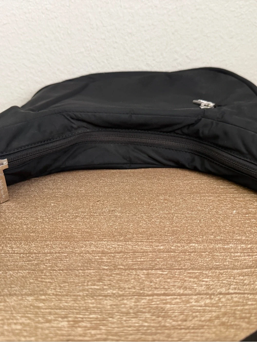 Lululemon City Essentials Shoulder Bag Black/Silver Crescent Shape Purse